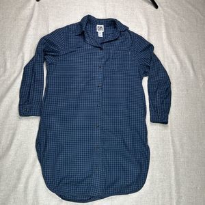 Prairie Underground Shirt Dress Women Small Plaid Long Sleeves Collar Sz S